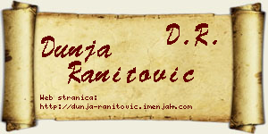 Dunja Ranitović vizit kartica